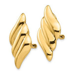 Загрузить изображение в средство просмотра галереи, 14k Yellow Gold Non Pierced Clip On Swirl Geometric Omega Back Earrings
