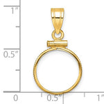 Load image into Gallery viewer, 14K Yellow Gold Holds 14mm Coins or 1/20 oz Maple Leaf 1/20 oz Panda 1/25 oz Cat 1/20 oz Kangaroo Screw Top Coin Holder Bezel Pendant
