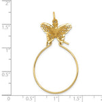 Afbeelding in Gallery-weergave laden, 14K Yellow Gold Butterfly Charm Holder Hanger Connector Pendant
