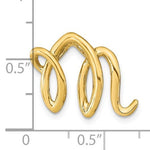 이미지를 갤러리 뷰어에 로드 , 14k Yellow Gold Initial Letter M Cursive Chain Slide Pendant Charm
