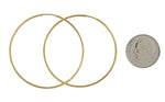Carica l&#39;immagine nel visualizzatore di Gallery, 14K Yellow Gold 41mm x 1.5mm Endless Round Hoop Earrings
