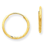 Lataa kuva Galleria-katseluun, 14K Yellow Gold 12mm x 1.25mm Round Endless Hoop Earrings
