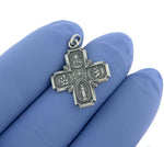 Lade das Bild in den Galerie-Viewer, Sterling Silver Cruciform Cross Four Way Miraculous Medal Antique Style Pendant Charm
