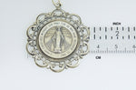 Lataa kuva Galleria-katseluun, Sterling Silver Blessed Virgin Mary Miraculous Medal Ornate Pendant Charm
