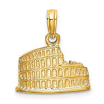 Φόρτωση εικόνας στο εργαλείο προβολής Συλλογής, 14K Yellow Gold Colosseum Rome Italy Pendant Charm
