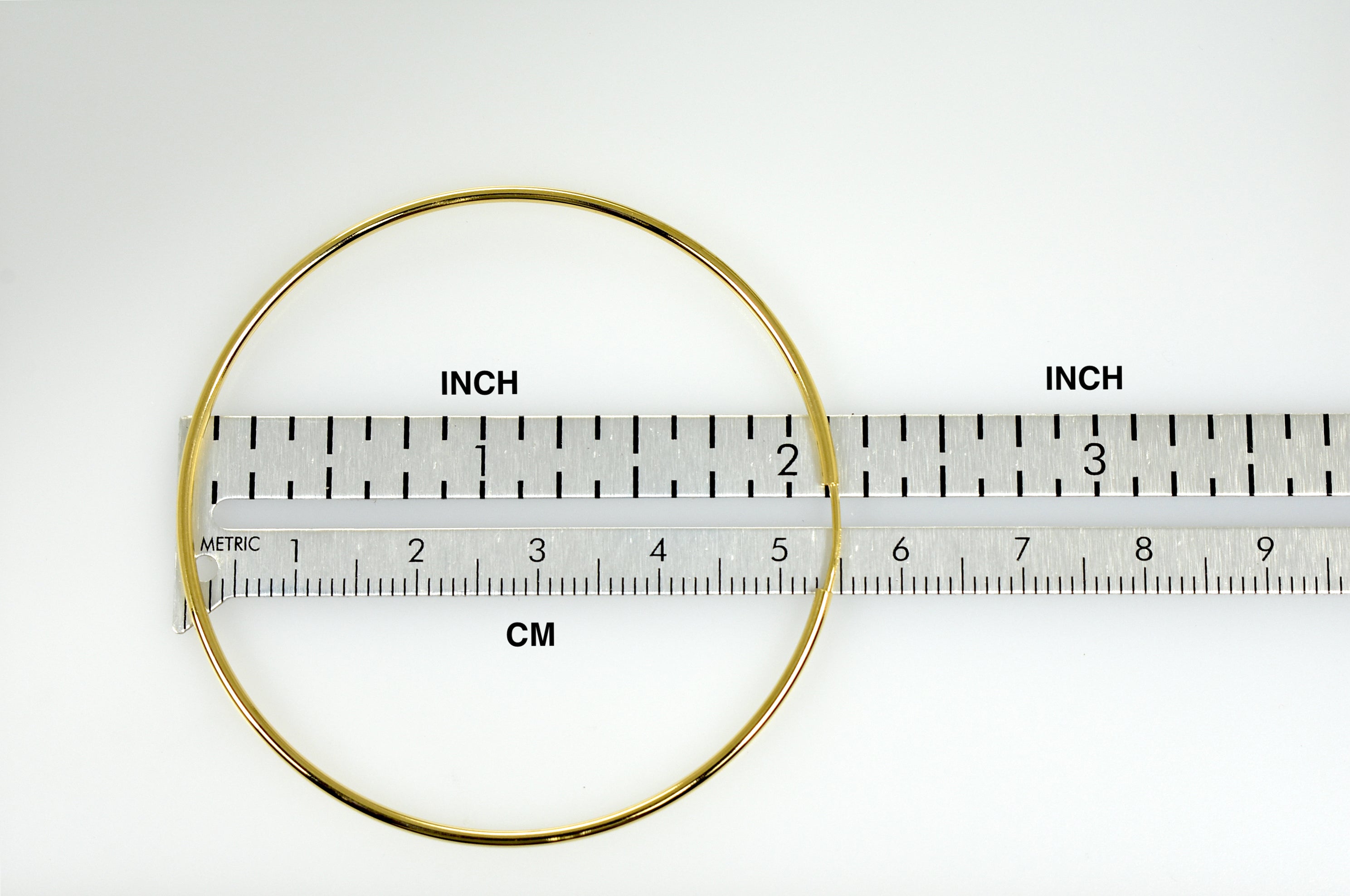 14K Yellow Gold 55mm x 1.5mm Endless Round Hoop Earrings