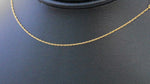 Indlæs og afspil video i gallerivisning 14k Yellow Gold 0.50mm Thin Cable Rope Necklace Pendant Chain
