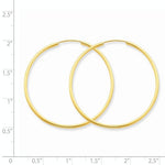 將圖片載入圖庫檢視器 14K Yellow Gold 36mm x 1.5mm Endless Round Hoop Earrings
