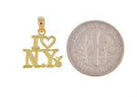 Charger l&#39;image dans la galerie, 14K Yellow Gold I Heart Love NY New York City Travel Pendant Charm

