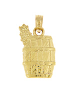 Afbeelding in Gallery-weergave laden, 14k Yellow Gold Wine Barrel with Grapes Pendant Charm
