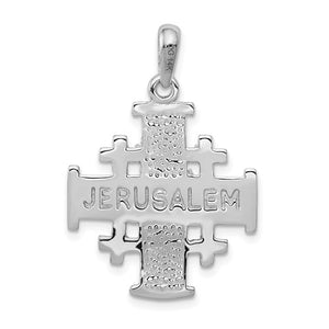 14k White Gold Jerusalem Cross Pendant Charm