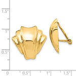 Charger l&#39;image dans la galerie, 14k Yellow Gold Non Pierced Clip On Seashell Omega Back Earrings
