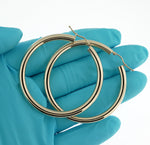 Load image into Gallery viewer, 14K Yellow Gold Large Classic Round Hoop Earrings 50mmx4mm
