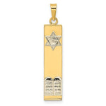 画像をギャラリービューアに読み込む, 14k Gold Two Tone Mezuzah Star of David Torah Pendant Charm

