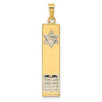 Ladda upp bild till gallerivisning, 14k Gold Two Tone Mezuzah Star of David Torah Pendant Charm
