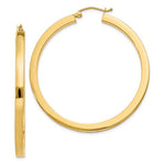 Carica l&#39;immagine nel visualizzatore di Gallery, 14K Yellow Gold 40mm Square Tube Round Hollow Hoop Earrings
