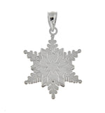 Kép betöltése a galériamegjelenítőbe: 14k White Gold Snowflake Two Layer Pendant Charm
