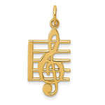 將圖片載入圖庫檢視器 14k Yellow Gold Music Treble Clef Symbol Pendant Charm
