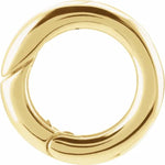 Lataa kuva Galleria-katseluun, 14K Yellow Gold 12mm Round Link Lock Hinged Push Clasp Bail Enhancer Connector Hanger for Pendants Charms Bracelets Anklets Necklaces
