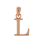 Indlæs billede til gallerivisning 14K Rose Gold Uppercase Initial Letter L Block Alphabet Pendant Charm
