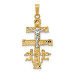 Kép betöltése a galériamegjelenítőbe: 14k Gold Two Tone Caravaca Crucifix Cross Pendant Charm
