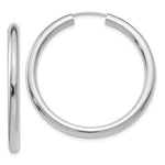 Charger l&#39;image dans la galerie, 14K White Gold 25mm x 3mm Round Endless Hoop Earrings
