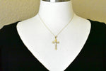 Load image into Gallery viewer, 14k Gold Two Tone Crucifix Cross Fleur De Lis Pendant Charm - [cklinternational]
