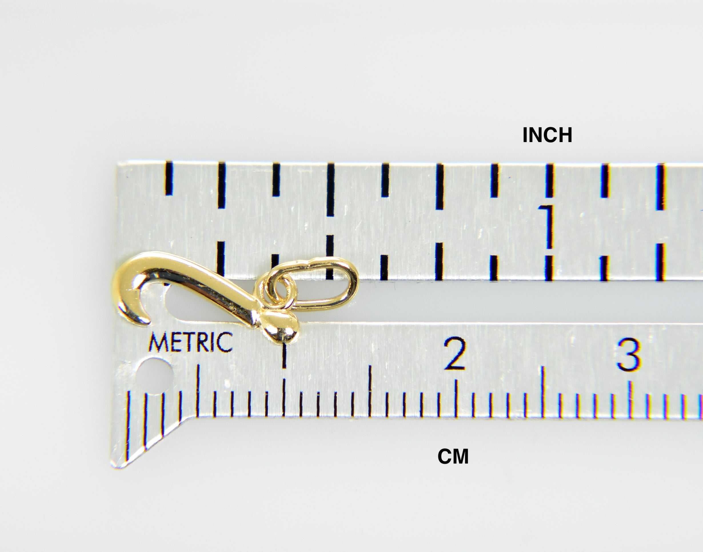 14K Yellow Gold Lowercase Initial Letter I Script Cursive Alphabet Pendant Charm