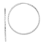 Charger l&#39;image dans la galerie, 14K White Gold 39mmx1.35mm Square Tube Round Hoop Earrings
