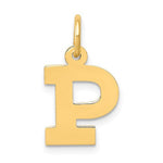 將圖片載入圖庫檢視器 14K Yellow Gold Uppercase Initial Letter P Block Alphabet Pendant Charm
