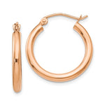 Load image into Gallery viewer, 14K Rose Gold 20mm x 2.5mm Classic Round Hoop Earrings
