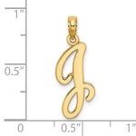 Load image into Gallery viewer, 14K Yellow Gold Script Initial Letter J Cursive Alphabet Pendant Charm
