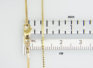 14K Yellow Gold 1mm Box Bracelet Anklet Necklace Choker Pendant Chain