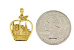 Afbeelding in Gallery-weergave laden, 14K Yellow Gold New York City Skyline NY Statue of Liberty Big Apple Pendant Charm
