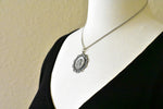 Cargar imagen en el visor de la galería, Sterling Silver Blessed Virgin Mary Miraculous Medal Ornate Pendant Charm
