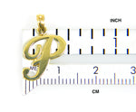 Φόρτωση εικόνας στο εργαλείο προβολής Συλλογής, 10K Yellow Gold Script Initial Letter P Cursive Alphabet Pendant Charm
