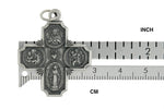 Carregar imagem no visualizador da galeria, Sterling Silver Cruciform Cross Four Way Medal Antique Style Pendant Charm
