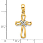 Load image into Gallery viewer, 14k Gold Two Tone Cross X Center Pendant Charm
