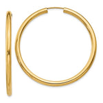 Load image into Gallery viewer, 14K Yellow Gold Large Endless Round Hoop Earrings 45mmx2.75mm
