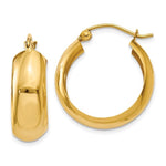 Cargar imagen en el visor de la galería, 14K Yellow Gold 20mm x 7mm Classic Round Hoop Earrings
