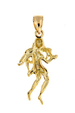 Lataa kuva Galleria-katseluun, 14k Yellow Gold Virgo Zodiac Horoscope Large Pendant Charm
