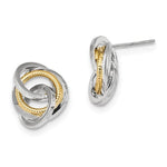Lataa kuva Galleria-katseluun, 14k Gold Two Tone Classic Love Knot Stud Post Earrings
