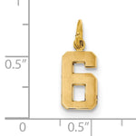 將圖片載入圖庫檢視器 14k Yellow Gold Number 6 Six Pendant Charm
