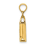 Загрузить изображение в средство просмотра галереи, 14k Yellow Gold Halloween Jack O Lantern Trick O Treat Bag 3D Pendant Charm
