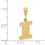 Carregar imagem no visualizador da galeria, 14K Yellow Gold Uppercase Initial Letter I Block Alphabet Pendant Charm
