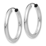 Load image into Gallery viewer, 14K White Gold 25mm x 3mm Round Endless Hoop Earrings
