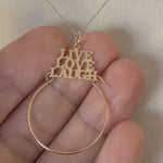 Load and play video in Gallery viewer, 10K Yellow Gold Live Love Laugh Charm Holder Pendant
