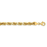 Ladda upp bild till gallerivisning, 14k Yellow Gold 6.5mm Diamond Cut Rope Bracelet Anklet Choker Necklace Pendant Chain
