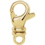 Φόρτωση εικόνας στο εργαλείο προβολής Συλλογής, 14K Yellow White Gold Fancy Swivel Lobster Clasp with Ring for Bracelet Anklet Choker Necklace Pendant Charm Connector
