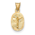 Afbeelding in Gallery-weergave laden, 14k Yellow Gold Corpus Crucified Christ Oval Pendant Charm
